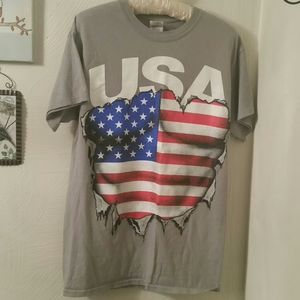 Flag patriotic USA novelty shirt, Medium